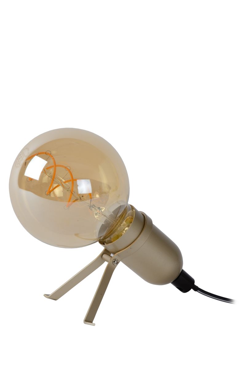 Lucide PUKKI - Stolná lampa - LED - E27 - 1x5W 2200K - Matt Gold / Mosadz